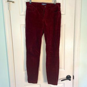 Old Navy Rockstar Mid Rise Cranberry Corduroy Jeans